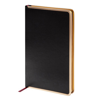 Ежедневник недатированный A5 «Chelsea», черный (золотистый кант и срез)