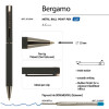 Ручка "Bergamo" шариковая автоматическая, черный металлический корпус, 0.7 мм, синяя