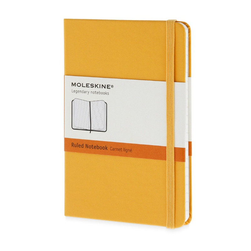 Записная книжка Moleskine Classic (в линейку) в твердой обложке, Pocket (9x14см), оранжевый