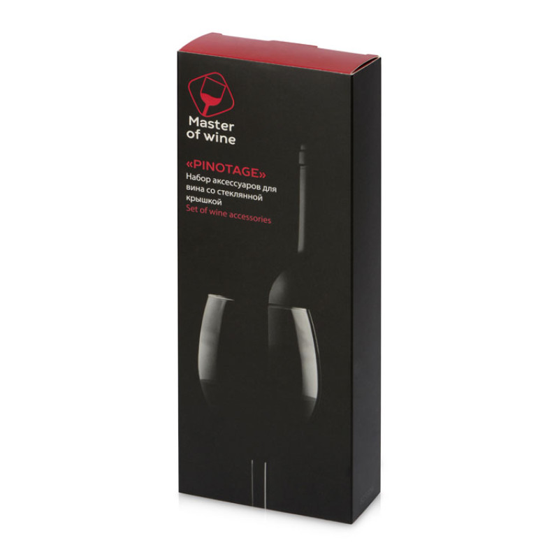 Набор аксессуаров для вина Pinotage со стеклянной крышкой