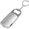 Брелок-открывалка с рулеткой и фонариком "Open", серебристый
