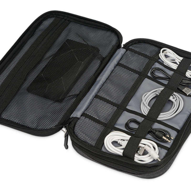 Органайзер для электроники District, темно-серый