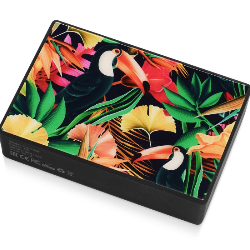 Портативная колонка Concept с полноцетной печатью, черный