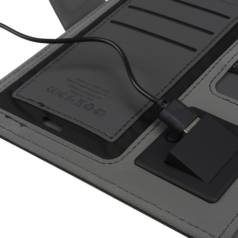 Органайзер с беспроводной зарядкой 5000 mAh "Powernote", темно-серый