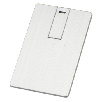 Флеш-карта USB 2.0 16 Gb в виде металлической карты "Card Metal", серебристый