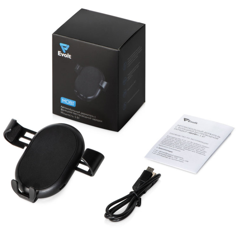 Автомобильное беспроводное зарядное устройство "Mobi", 5 Вт, черный