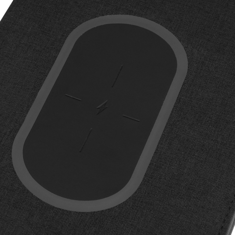 Органайзер с беспроводной зарядкой 5000 mAh "Powernote", темно-серый