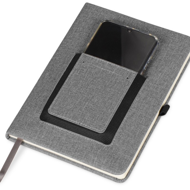 Блокнот "Pocket" 140*205 мм с карманом для телефона, серый