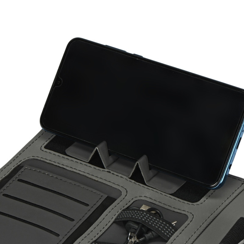 Органайзер с беспроводной зарядкой 5000 mAh "Powernote", темно-серый