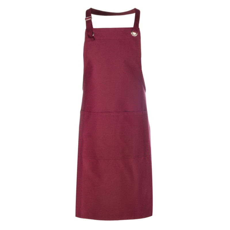 Хлопковый фартук Delight с карманом и регулируемыми завязками, бургунди