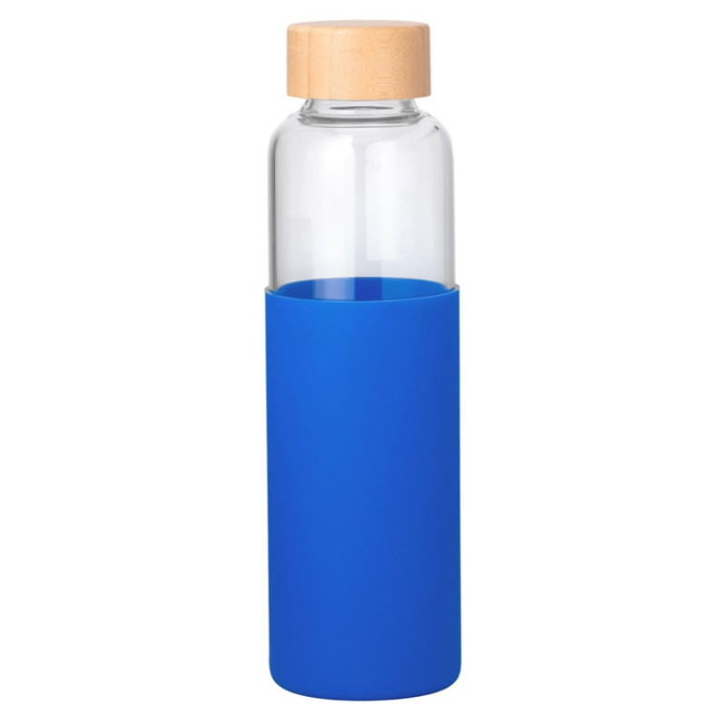 Бутылка для воды стеклянная "Refine", в чехле, 550 мл, синий