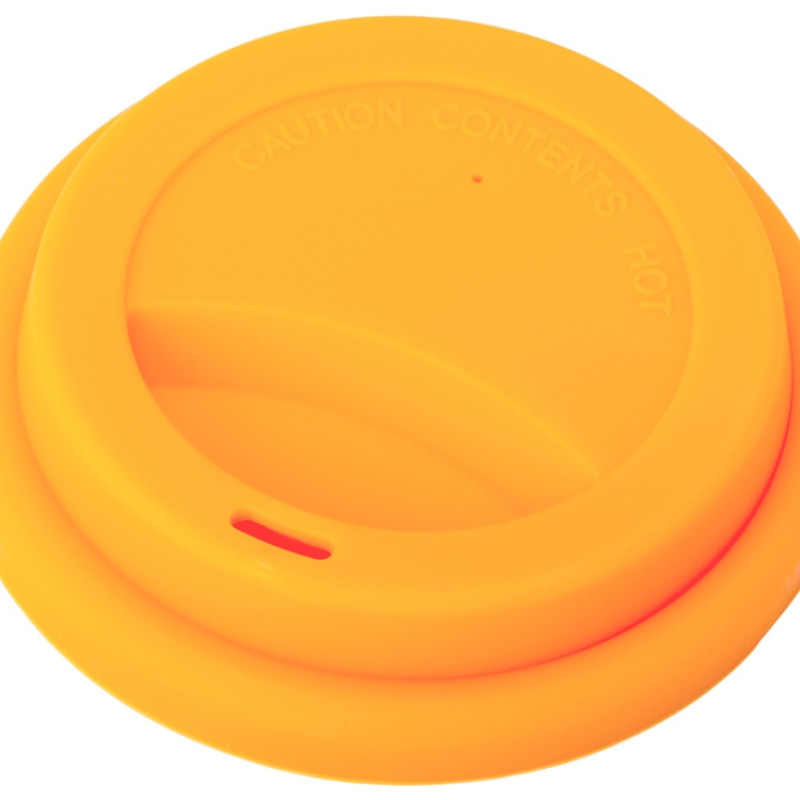 Стакан с силиконовой крышкой "Cafe", оранжевый