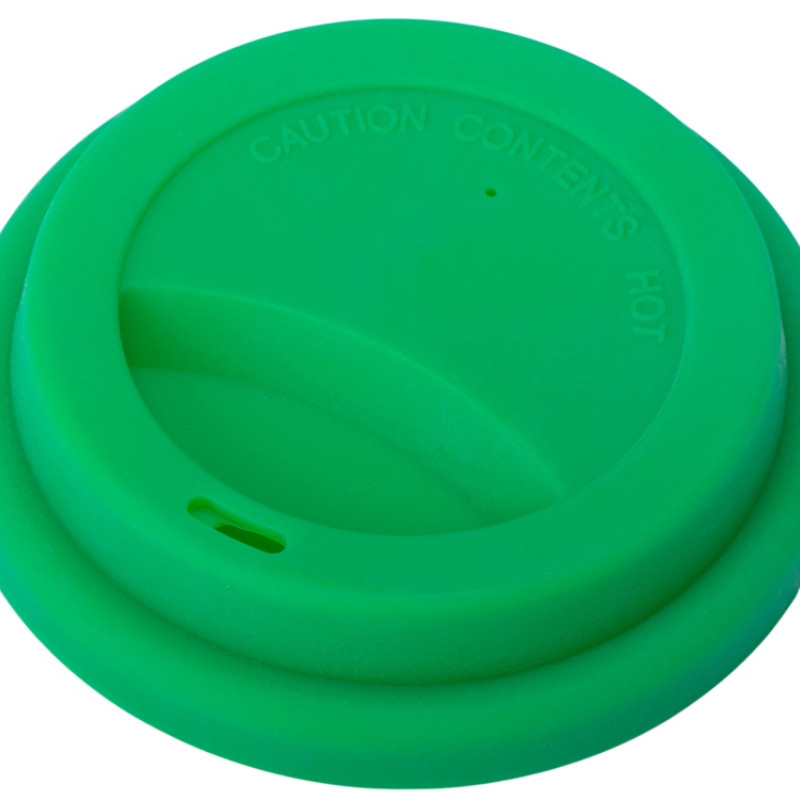 Стакан с силиконовой крышкой "Cafe", зеленый