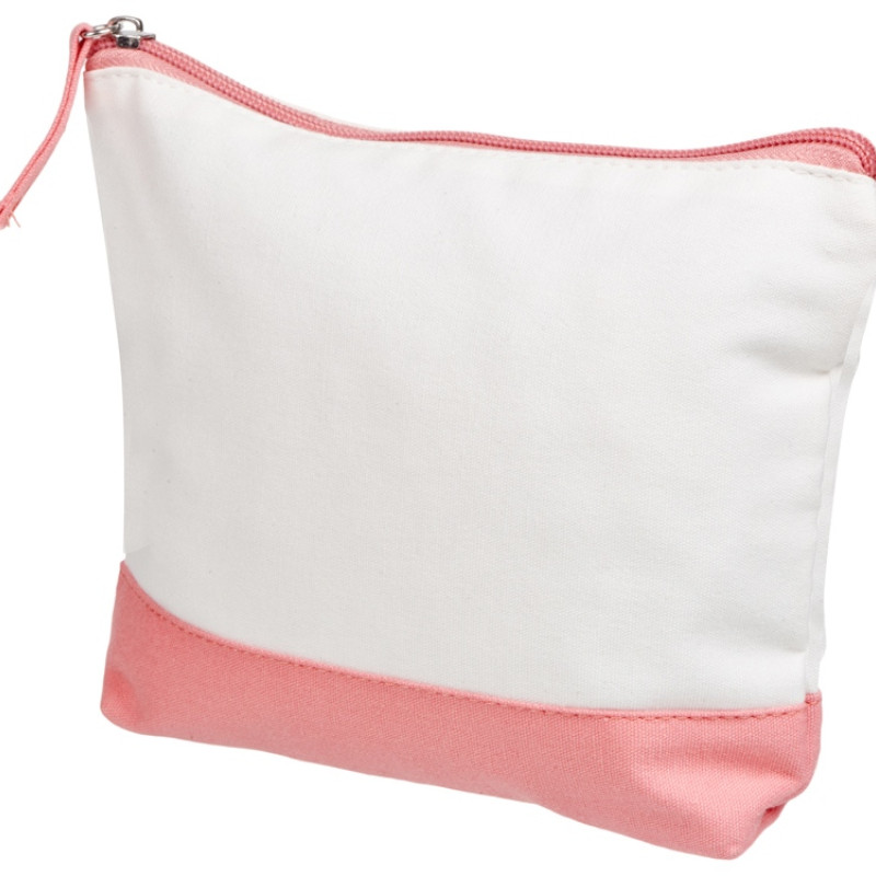 Косметичка хлопковая Cotton, белый/пыльно-розовый