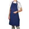 Хлопковый фартук Delight с карманом и регулируемыми завязками, синий нэйви