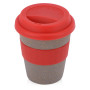 Стакан с силиконовой крышкой "Cafe", красный