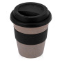 Стакан с силиконовой крышкой "Cafe", черный