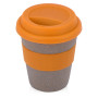 Стакан с силиконовой крышкой "Cafe", оранжевый
