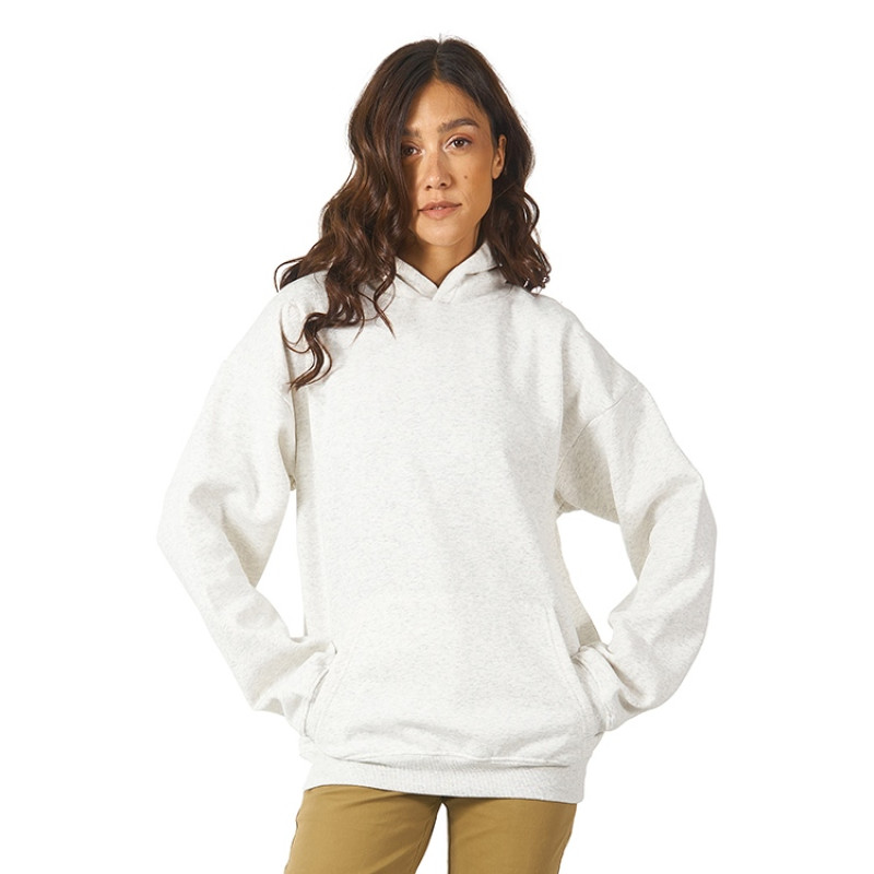 Толстовка с капюшоном оверсайз «Berlin» унисекс, белый меланж