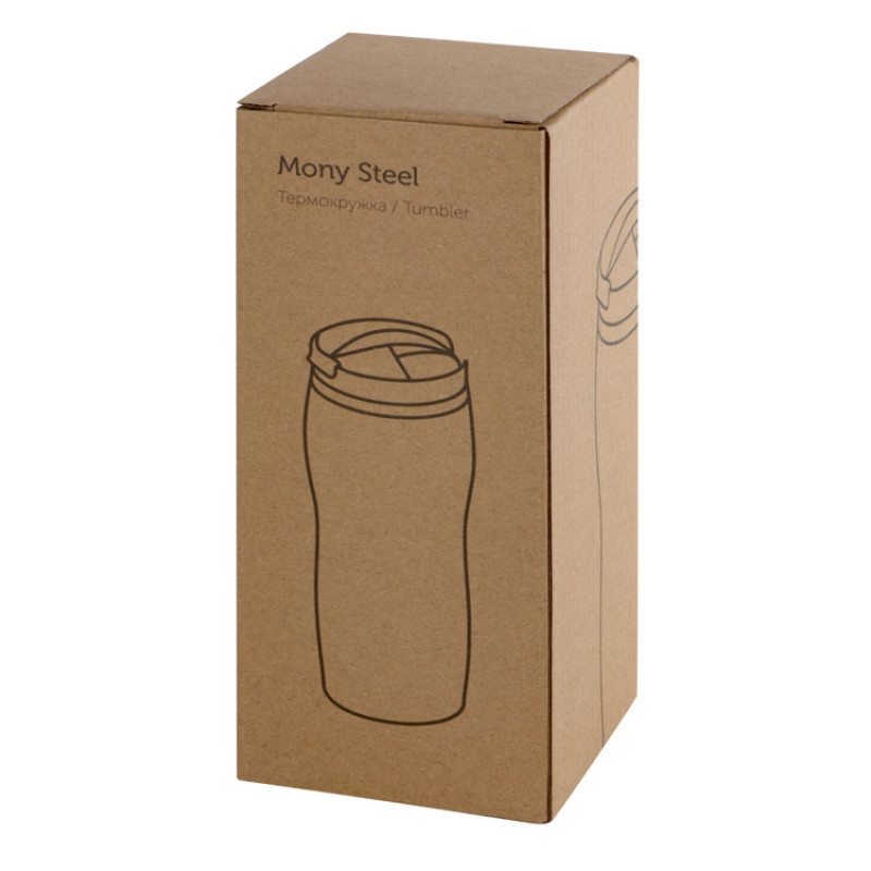 Термокружка "Mony Steel" 350 мл, soft touch, бирюзовый 320C