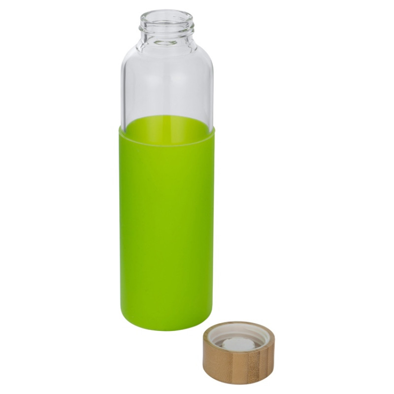 Бутылка для воды стеклянная "Refine", в чехле, 550 мл, зеленое яблоко