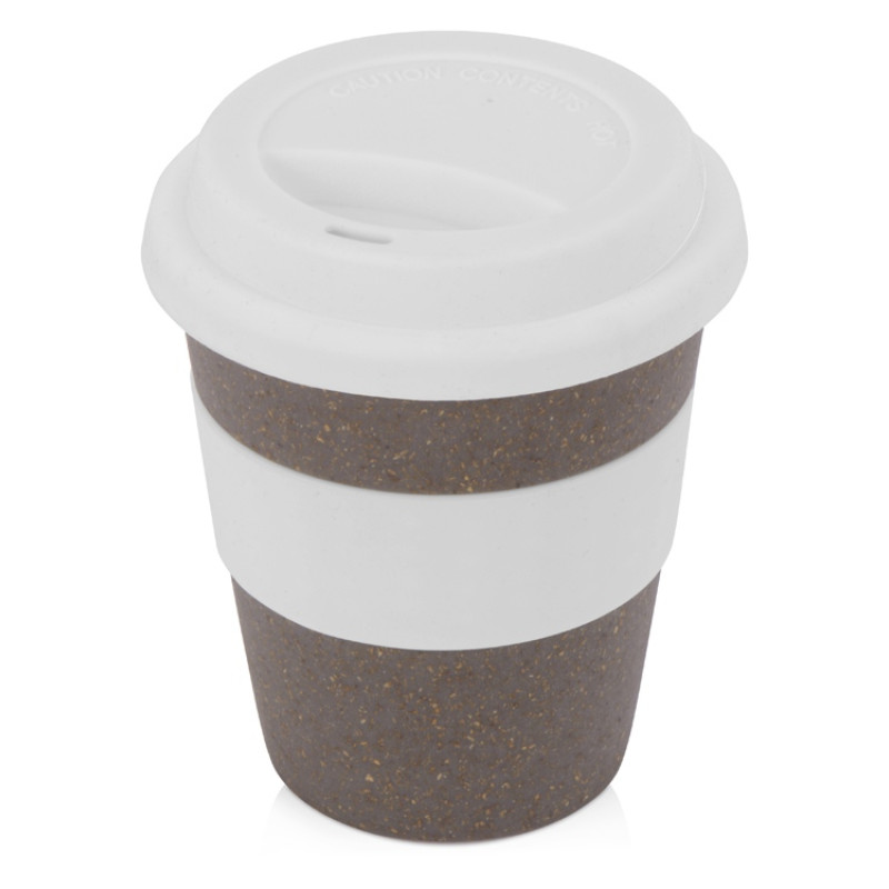 Стакан с силиконовой крышкой "Cafe", белый