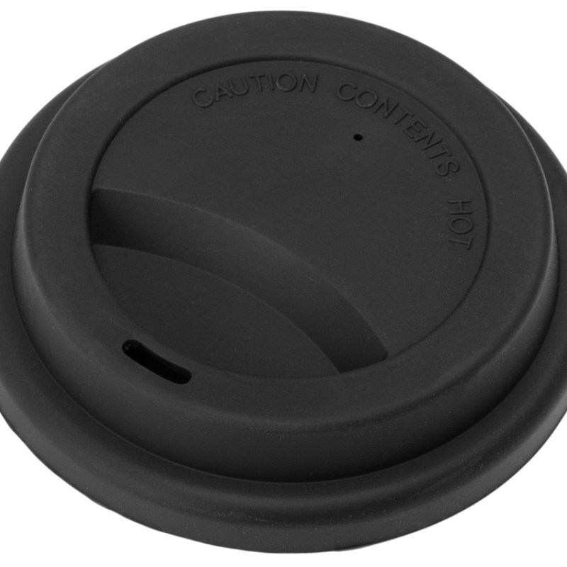 Стакан с силиконовой крышкой "Cafe", черный