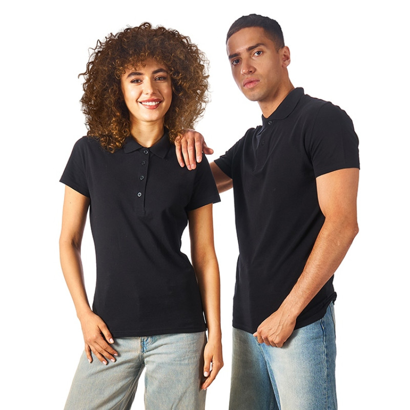 Рубашка поло "First" женская, черный