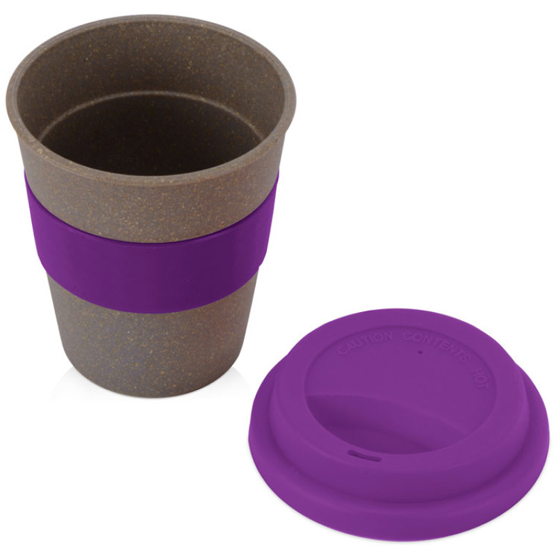 Стакан с силиконовой крышкой "Cafe", фиолетовый