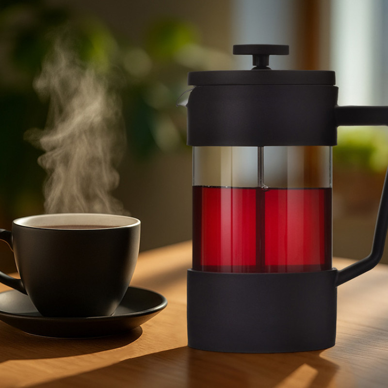 Пластиковый френч-пресс "Intense", 600мл, черный