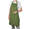 Хлопковый фартук Delight с карманом и регулируемыми завязками, хаки