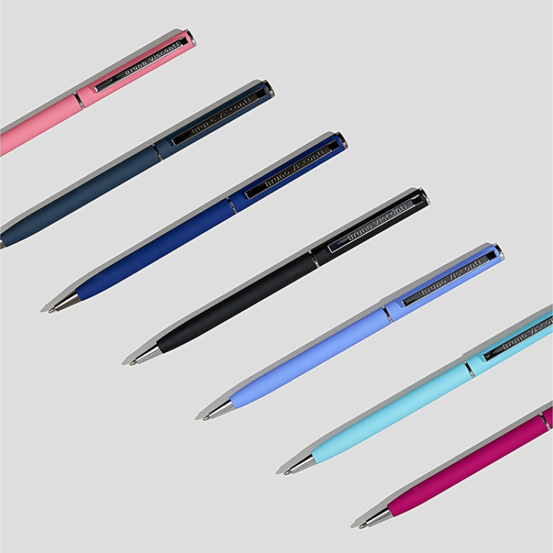 Ручка шариковая автоматическая BrunoVisconti® "PALERMO" цвет корпуса бордовый, soft-touch, 0.7 мм