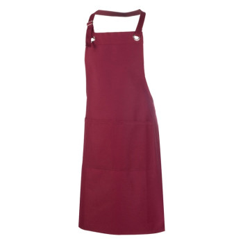 Хлопковый фартук Delight с карманом и регулируемыми завязками, бургунди