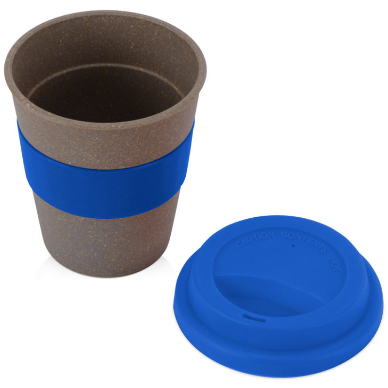 Стакан с силиконовой крышкой "Cafe", синий