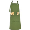 Хлопковый фартук Delight с карманом и регулируемыми завязками, хаки