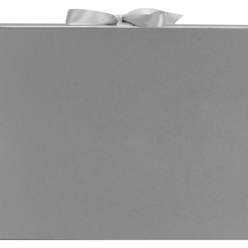 Коробка разборная на магнитах с лентами, серебристый