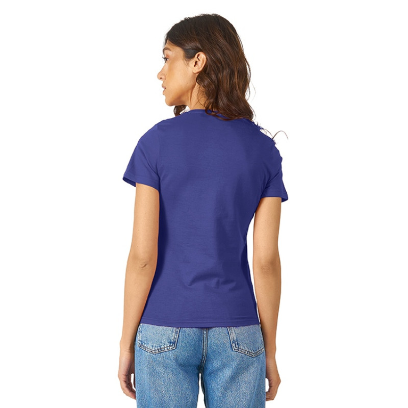 Футболка "Heavy Super Club" женская с V-образным вырезом, кл.синий Футболка "Heavy Super Club" женская с V-образным вырезом, кл.синий