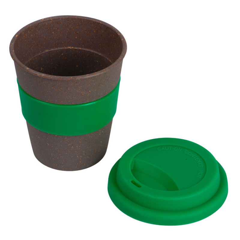 Стакан с силиконовой крышкой "Cafe", зеленый