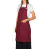 Хлопковый фартук Delight с карманом и регулируемыми завязками, бургунди