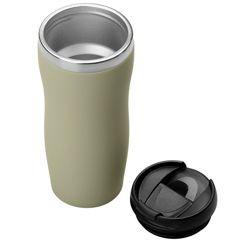 Термокружка "Mony Steel" 350 мл, soft touch, оливковый
