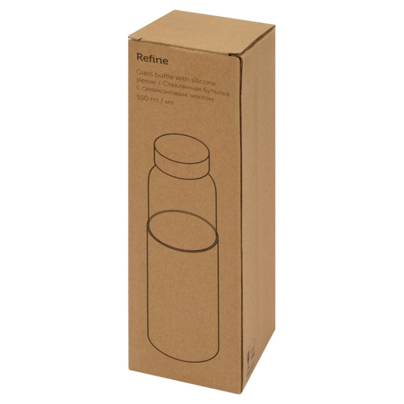 Бутылка для воды стеклянная "Refine", в чехле, 550 мл, белый