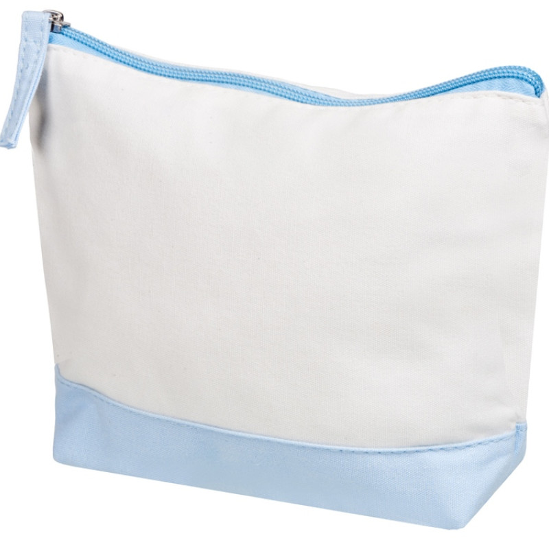 Косметичка хлопковая Cotton, белый/голубой