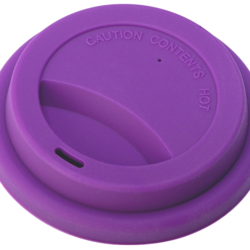 Стакан с силиконовой крышкой "Cafe", фиолетовый