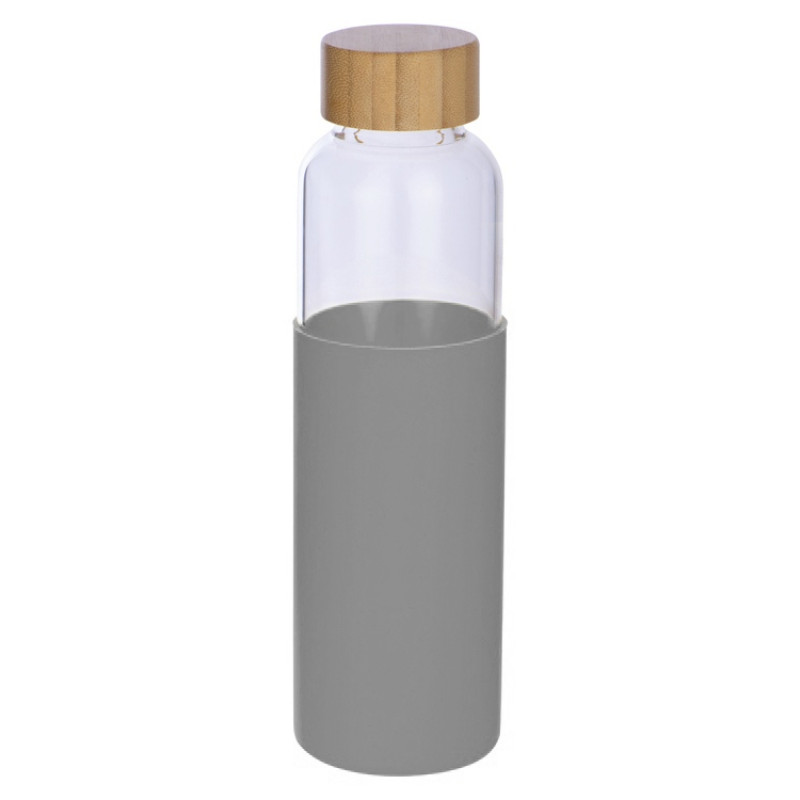 Бутылка для воды стеклянная "Refine", в чехле, 550 мл, серый