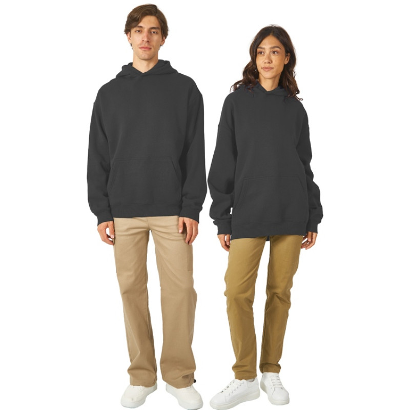 Толстовка с капюшоном оверсайз «Berlin» унисекс, темно-серый