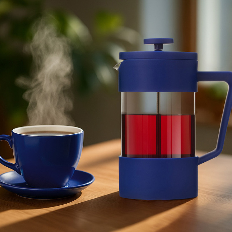 Пластиковый френч-пресс "Intense", 600мл, темно-синий