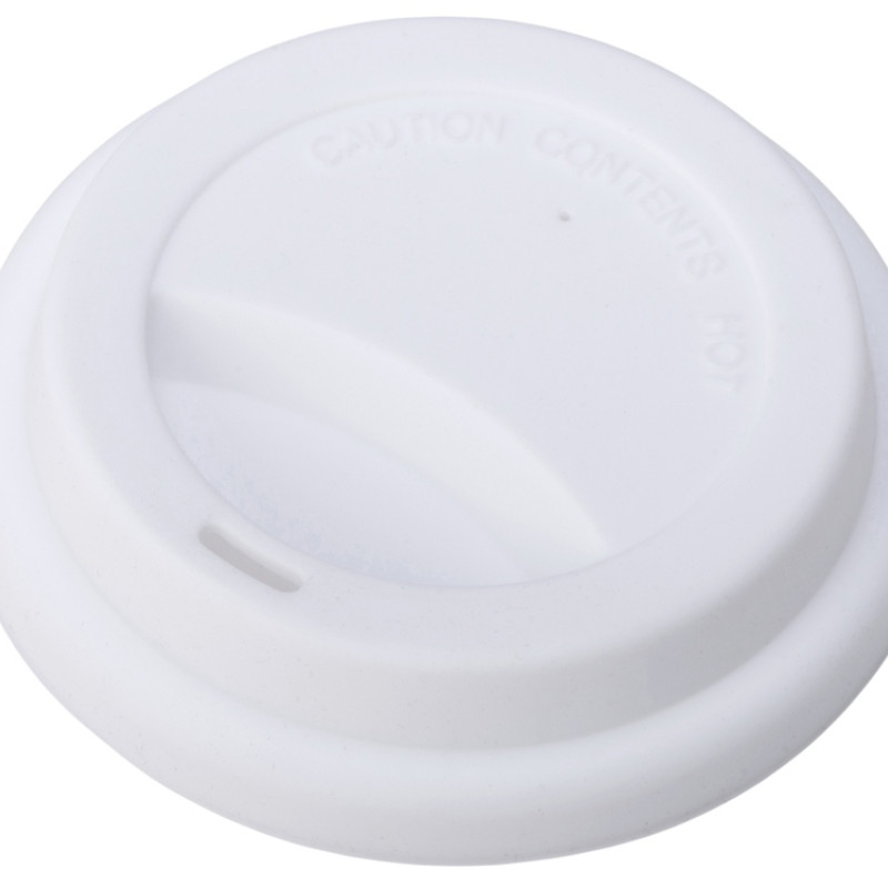 Стакан с силиконовой крышкой "Cafe", белый