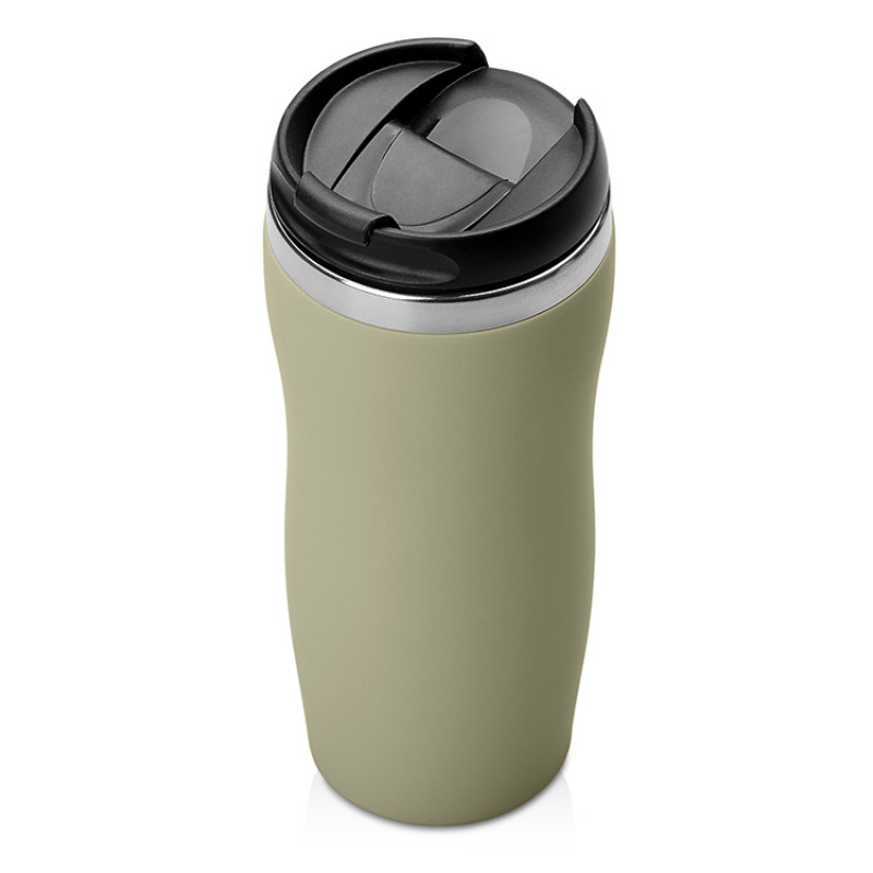 Термокружка "Mony Steel" 350 мл, soft touch, оливковый