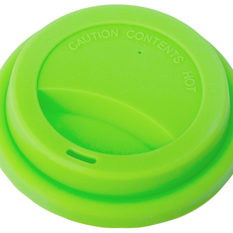 Стакан с силиконовой крышкой "Cafe", зеленое яблоко