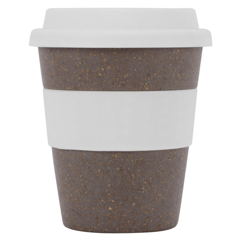 Стакан с силиконовой крышкой "Cafe", белый